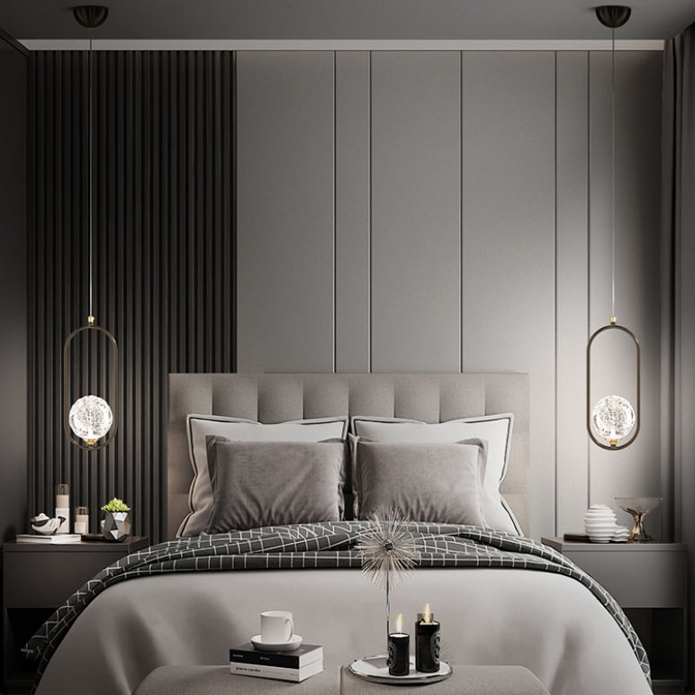 Zeitgenössische globale hängende Lichtkit Glas 1-Licht Deckenleuchte für Schlafzimmer