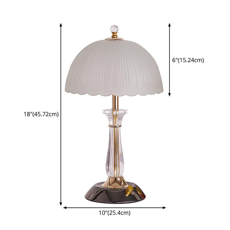 Ultra-moderne Einfachheit Domtisch Lampe weiße Glas Nachttisch-Lampe für Schlafzimmer