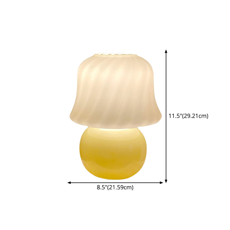Ultra-modern Simplicity Mushroom Table Lamp Hand-Blown Glass Nightstand Lamp for Bedroom