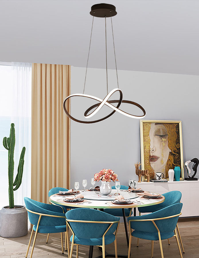 Black Twisted LED Ceiling Lamp Modern Acrylic Lighting for Living Room Bedroom