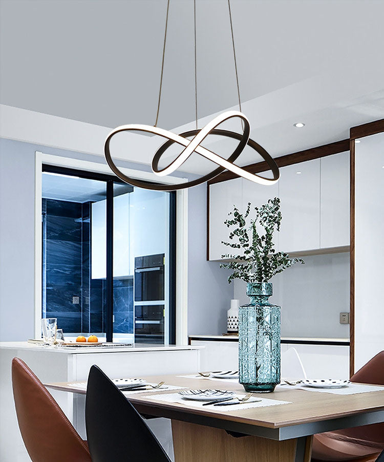 Black Twisted LED Ceiling Lamp Modern Acrylic Lighting for Living Room Bedroom