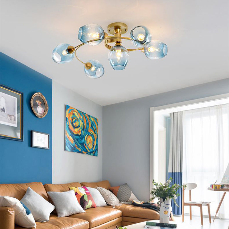 Nordic Simplicity Glass Flush Mount Ceiling Lamp Simplicity Glass Ceiling Pendant for Living Room