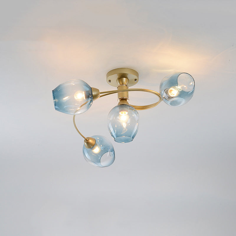 Nordic Simplicity Glass Flush Mount Ceiling Lamp Simplicity Glass Ceiling Pendant for Living Room