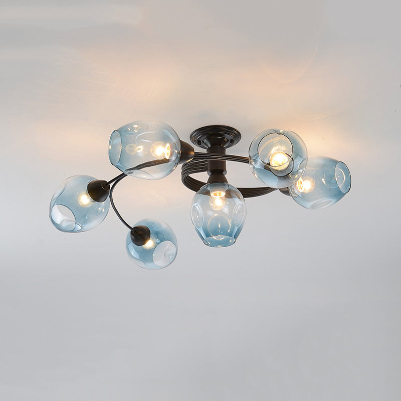 Nordic Simplicity Glass Flush Mount Ceiling Lamp Simplicity Glass Ceiling Pendant for Living Room
