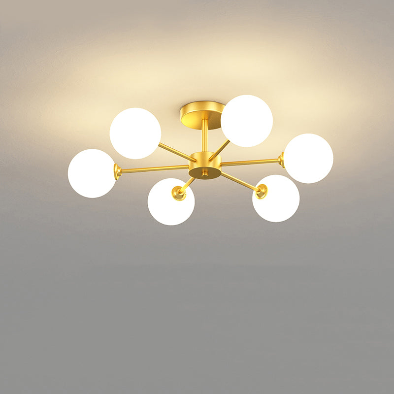 Plafonnier moderne au plafond à chasse d'eau avec une teinte en verre pour la chambre à coucher du salon