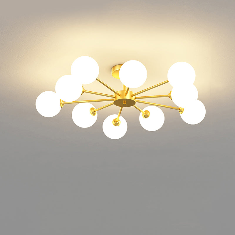 Plafonnier moderne au plafond à chasse d'eau avec une teinte en verre pour la chambre à coucher du salon
