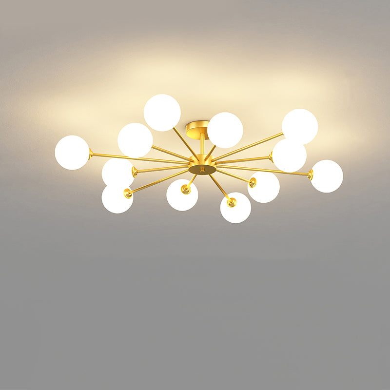 Plafonnier moderne au plafond à chasse d'eau avec une teinte en verre pour la chambre à coucher du salon