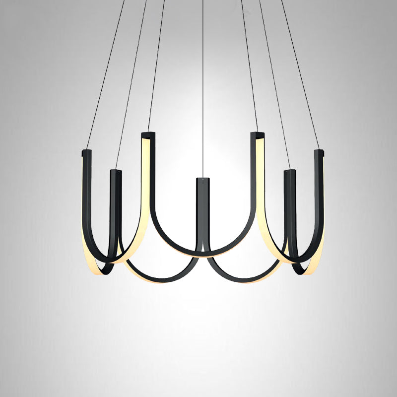 Modern Style Simplicity Line Chandelier Acrylic LED Pendant Light for Living Room
