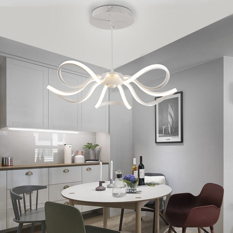 Modern Simple Flower Chandelier Lamp Aluminum LED Hanging Light for Dining Room