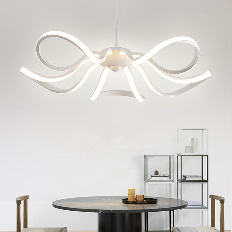 Modern Simple Flower Chandelier Lamp Aluminum LED Hanging Light for Dining Room