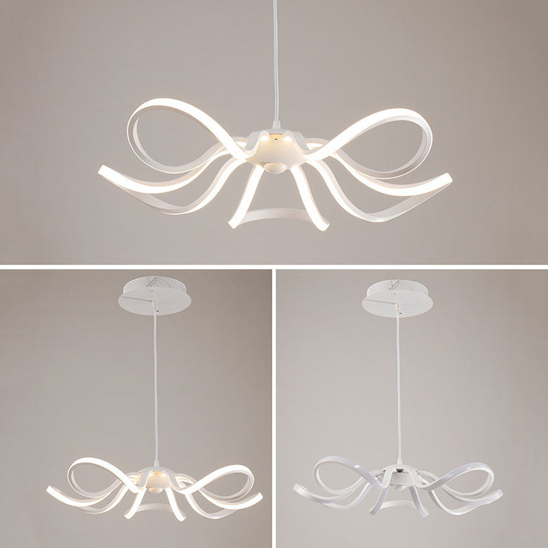 Modern Simple Flower Chandelier Lamp Aluminum LED Hanging Light for Dining Room