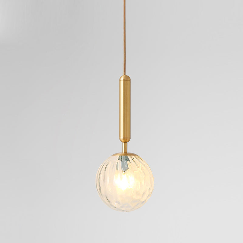 Glass Spherical Pendant Lighting Fixture Modern Style Hanging Pendant Light for Bedroom