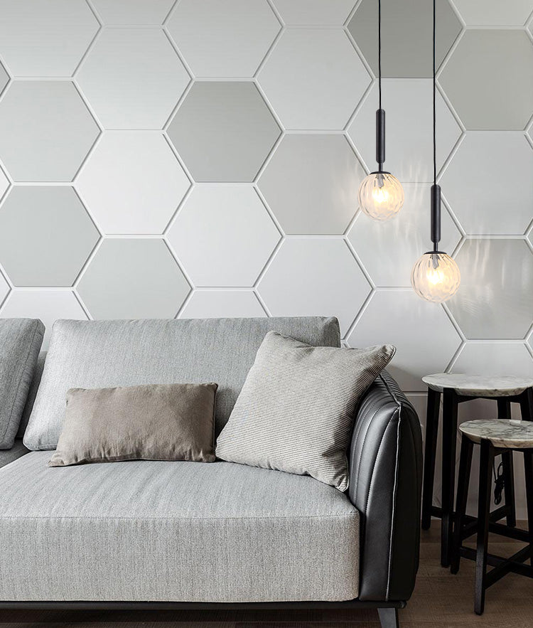 Glass Spherical Pendant Lighting Fixture Modern Style Hanging Pendant Light for Bedroom
