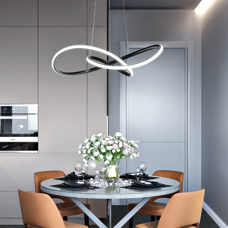 24.5" Wide Modern Chandelier Twisted LED Ceiling Lamp for Living Room Bedroom