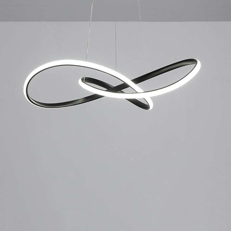 24.5" Wide Modern Chandelier Twisted LED Ceiling Lamp for Living Room Bedroom