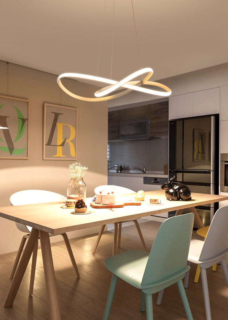 24.5" Wide Modern Chandelier Twisted LED Ceiling Lamp for Living Room Bedroom