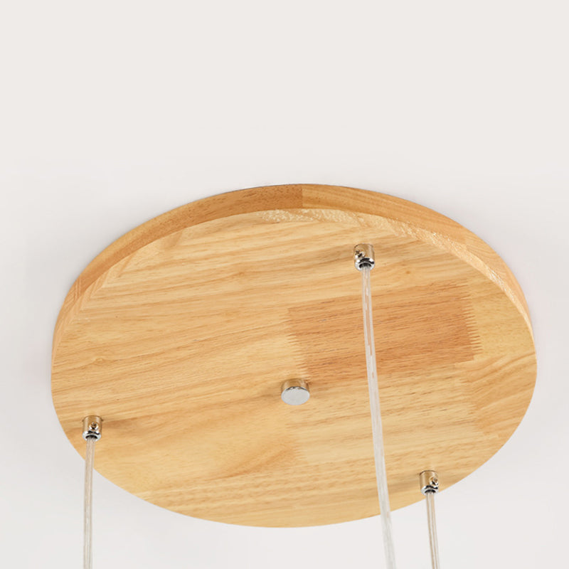 White Shaded Pendant Lighting Fixture Nordic Wooden Ceiling Pendant Light for Bedroom