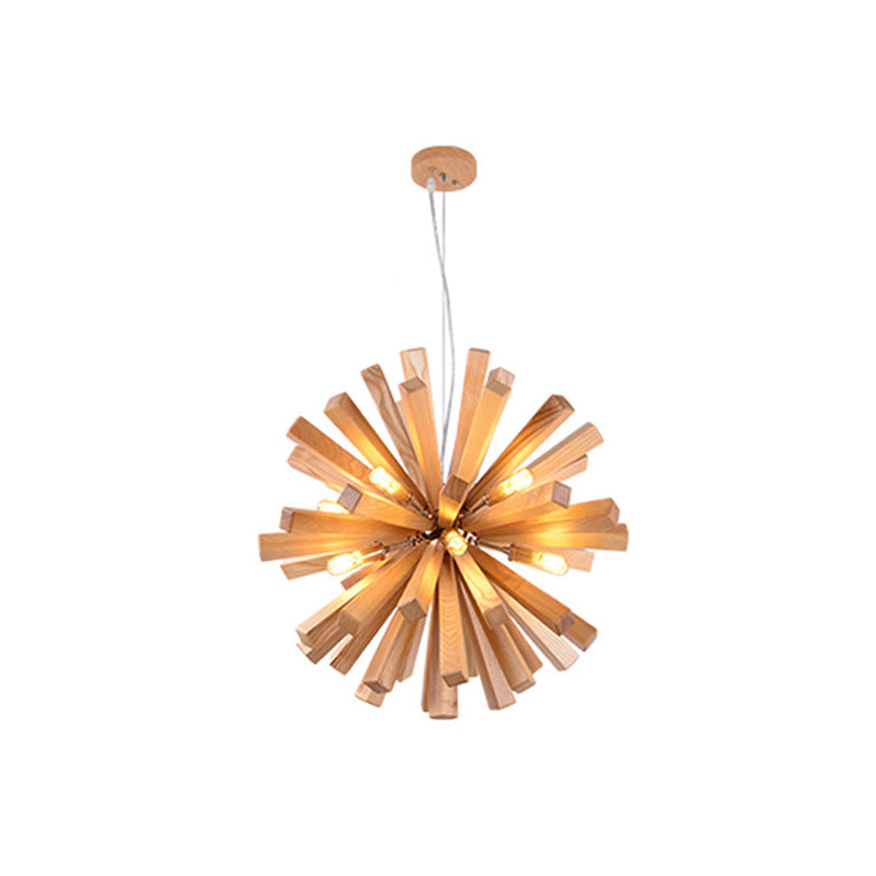 Dandelion Bedroom Ceiling Pendant Light Wood Nordic Style Pendant Lighting Fixture