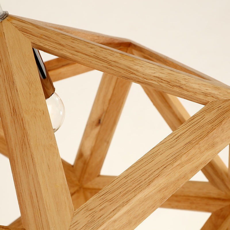 Cage en bois pendant éclairage