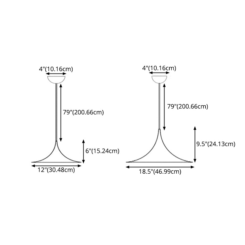 Contemporain 1 Head Metal Pender Light Fitting Cone Suspension Lighting Ayémorrat pour salle à manger