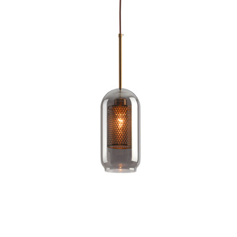 Moderner Stil Anhänger Beleuchtung Einfach 1 Kopf transparentes Glashänge Deckenleuchte für Cafe Shop