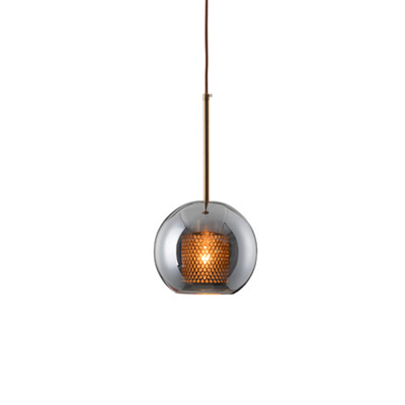 Illuminazione a sospensione in stile moderno semplice 1 testa trasparente vetro appeso a soffitto per bar