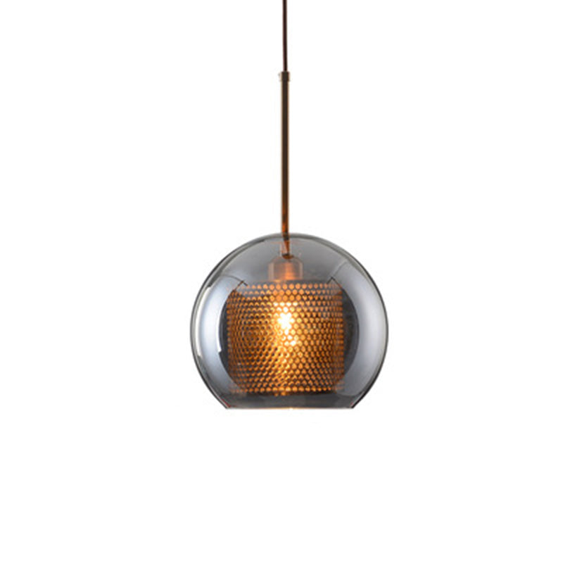 Illuminazione a sospensione in stile moderno semplice 1 testa trasparente vetro appeso a soffitto per bar