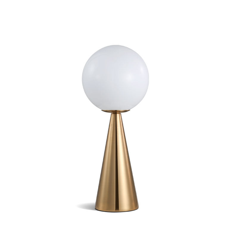 Ultra-modern Simplicity Globe Table Lamp White Glass Nightstand Lamp for Bedroom