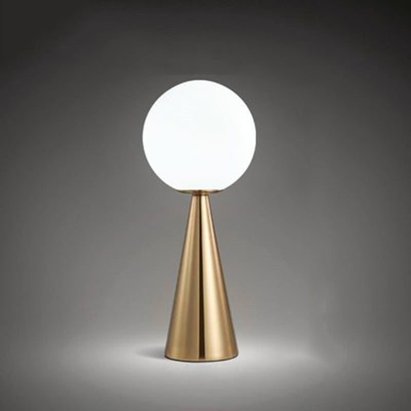 Ultra-modern Simplicity Globe Table Lamp White Glass Nightstand Lamp for Bedroom