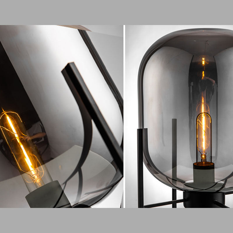 Ultramoderne eenvoud vat tafellamp glas nachtkastje lamp voor slaapkamer
