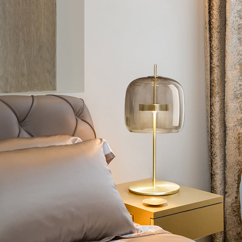 Ultra-modern Simplicity Bell Table Lamp Glass Nightstand Lamp for Bedroom
