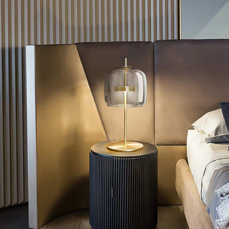 Ultra-modern Simplicity Bell Table Lamp Glass Nightstand Lamp for Bedroom