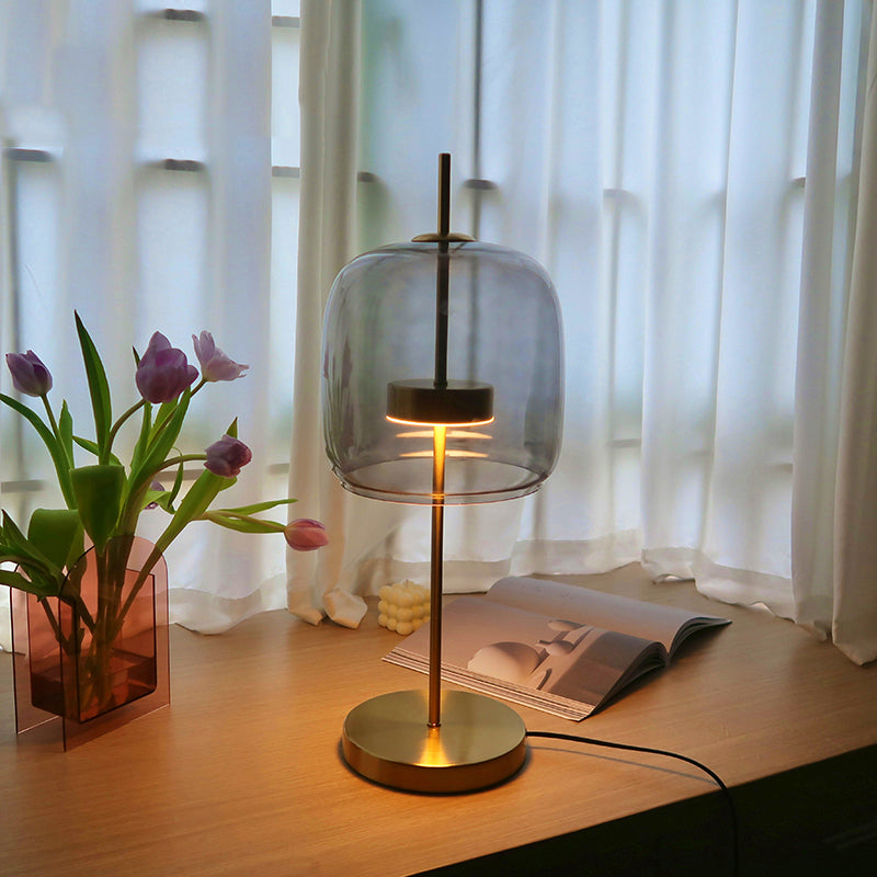 Ultra-modern Simplicity Bell Table Lamp Glass Nightstand Lamp for Bedroom