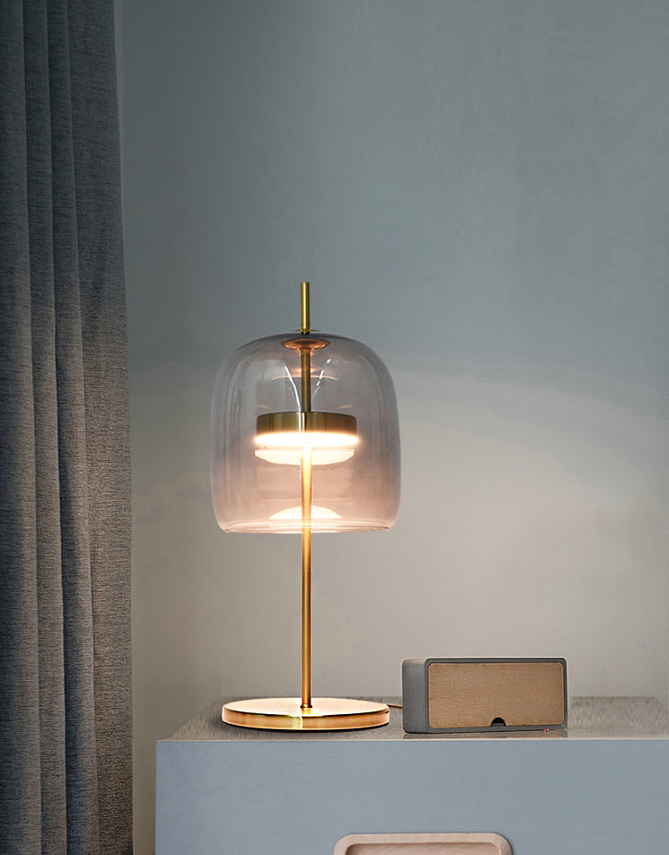 Ultra-modern Simplicity Bell Table Lamp Glass Nightstand Lamp for Bedroom