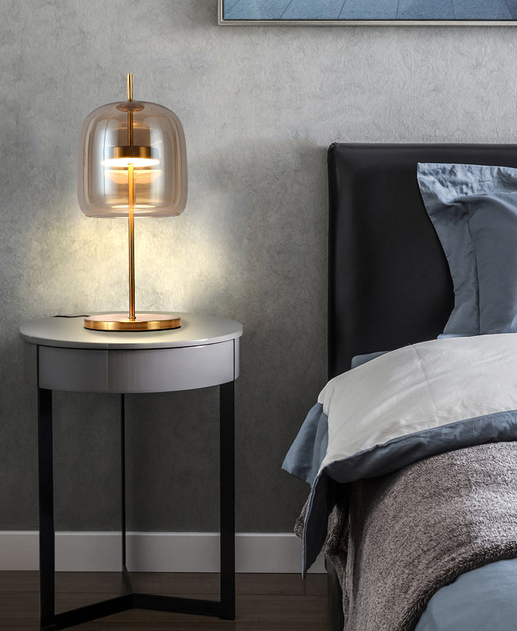 Ultra-modern Simplicity Bell Table Lamp Glass Nightstand Lamp for Bedroom