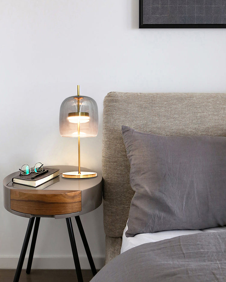 Ultra-modern Simplicity Bell Table Lamp Glass Nightstand Lamp for Bedroom