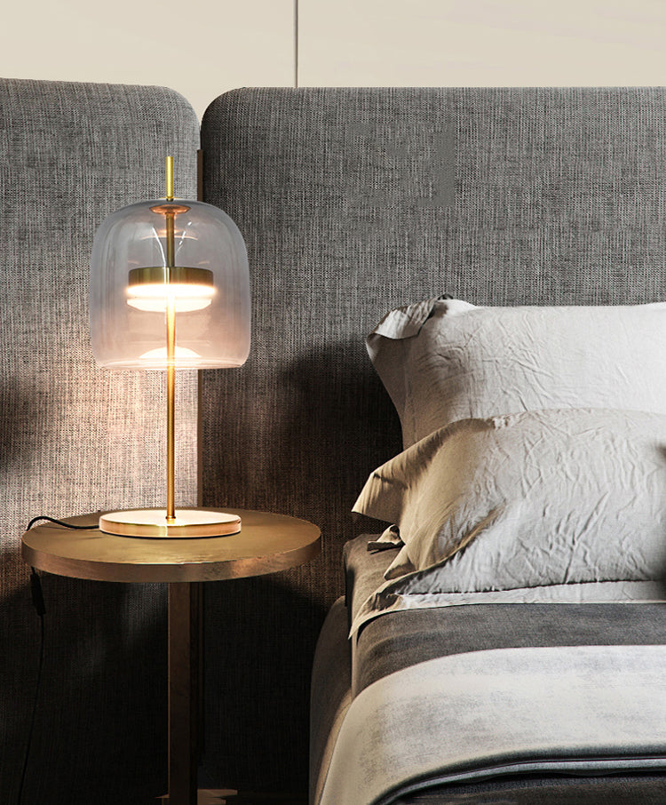 Ultra-modern Simplicity Bell Table Lamp Glass Nightstand Lamp for Bedroom