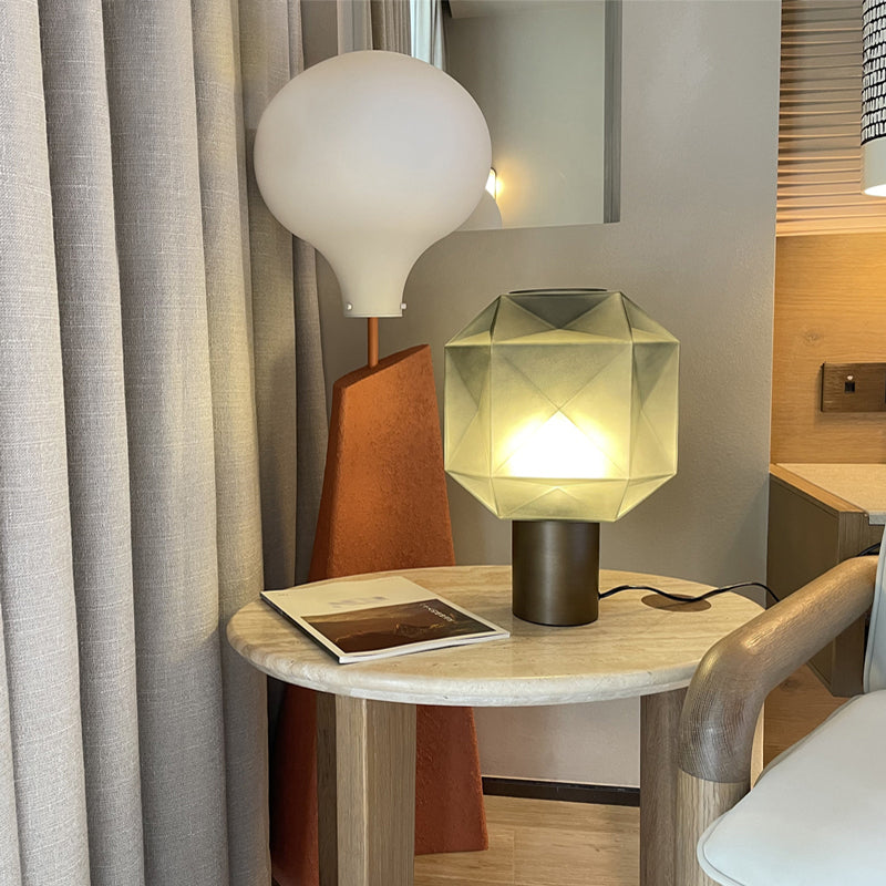 Ultra-modern Simplicity Geometric Table Lamp Hand-Blown Glass Nightstand Lamp for Bedroom