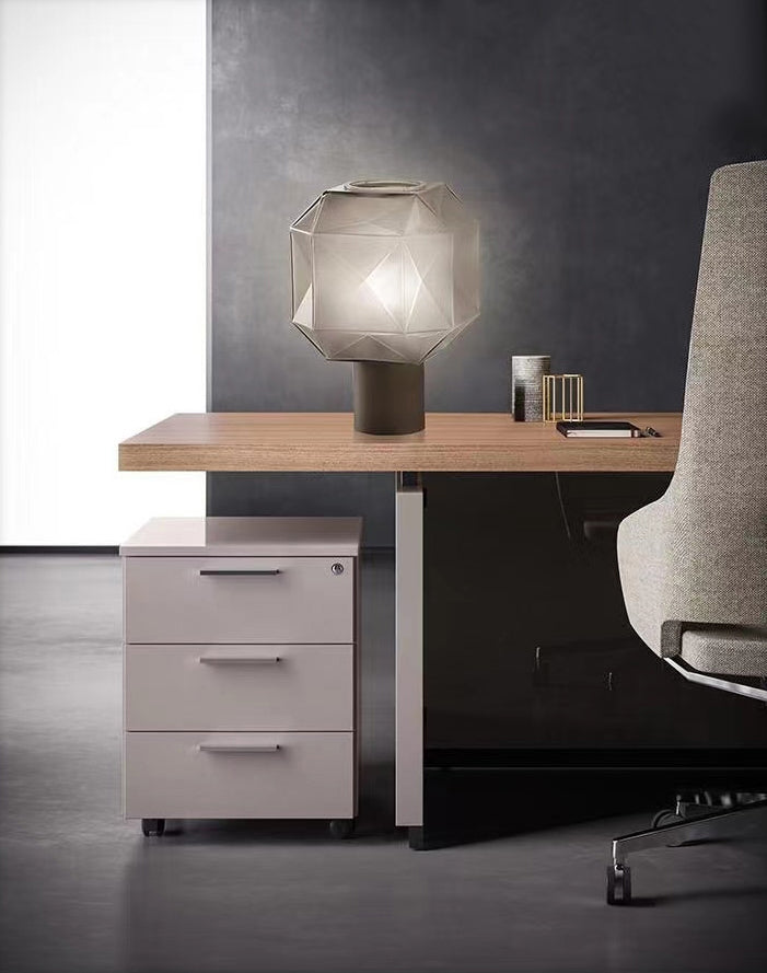 Ultra-modern Simplicity Geometric Table Lamp Hand-Blown Glass Nightstand Lamp for Bedroom