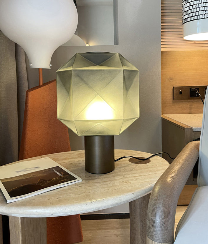 Ultra-modern Simplicity Geometric Table Lamp Hand-Blown Glass Nightstand Lamp for Bedroom