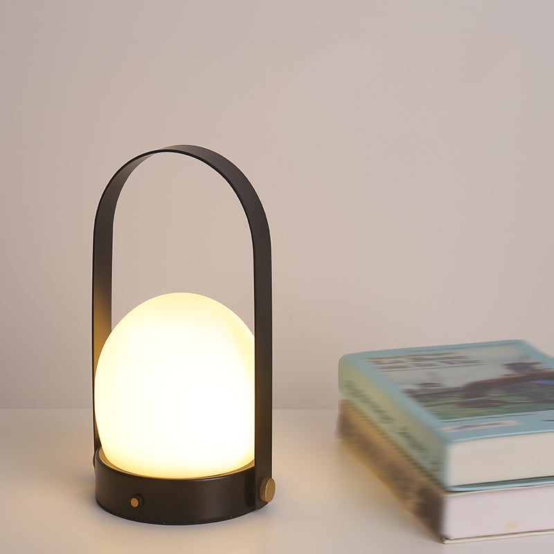 Ultra-modern Simplicity Globe Table Lamp White Glass Nightstand Lamp for Bedroom