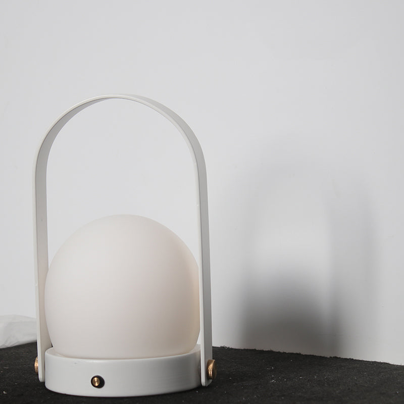 Ultra-modern Simplicity Globe Table Lamp White Glass Nightstand Lamp for Bedroom