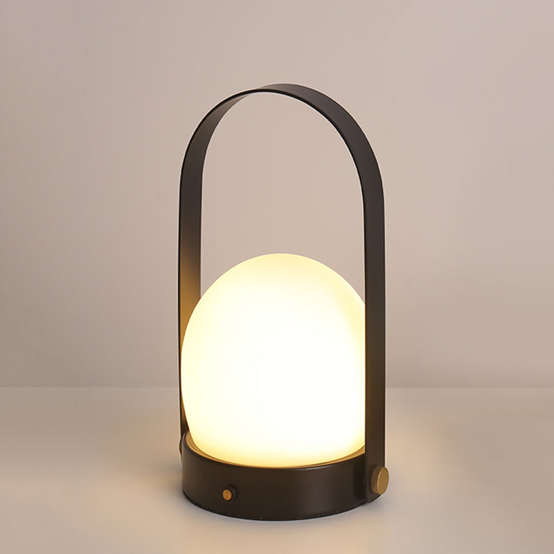 Ultra-modern Simplicity Globe Table Lamp White Glass Nightstand Lamp for Bedroom