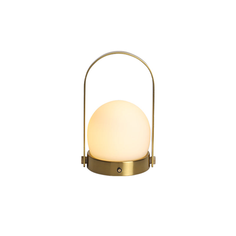 Ultra-modern Simplicity Globe Table Lamp White Glass Nightstand Lamp for Bedroom