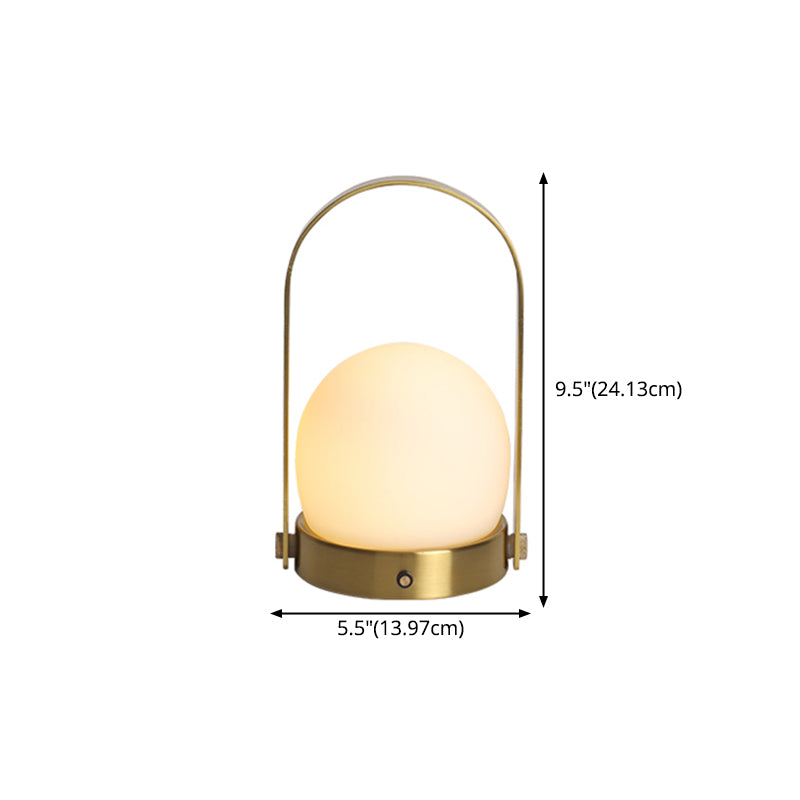 Ultra-modern Simplicity Globe Table Lamp White Glass Nightstand Lamp for Bedroom