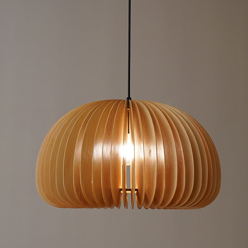 Pumpkin suspendue plafonnier simple bois beige pendant suspendu pour salle à manger