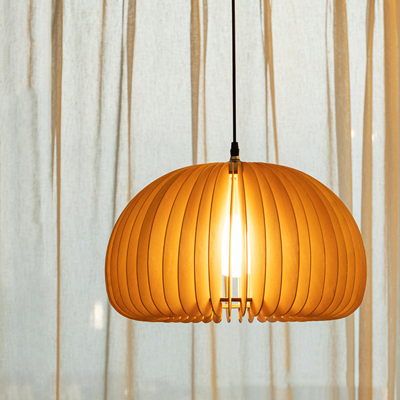 Pumpkin suspendue plafonnier simple bois beige pendant suspendu pour salle à manger