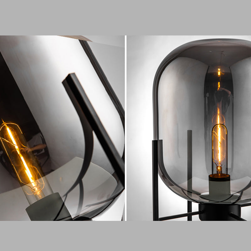 Ultramoderne eenvoud vat tafellamp glas nachtkastje lamp voor slaapkamer