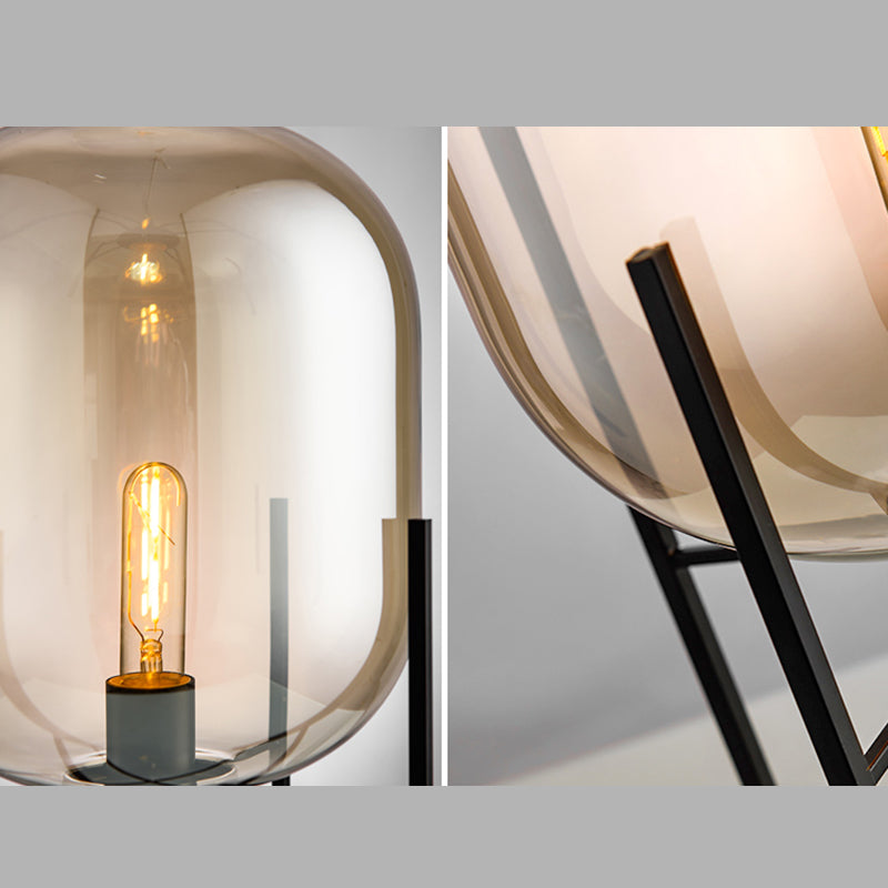 Ultramoderne eenvoud vat tafellamp glas nachtkastje lamp voor slaapkamer