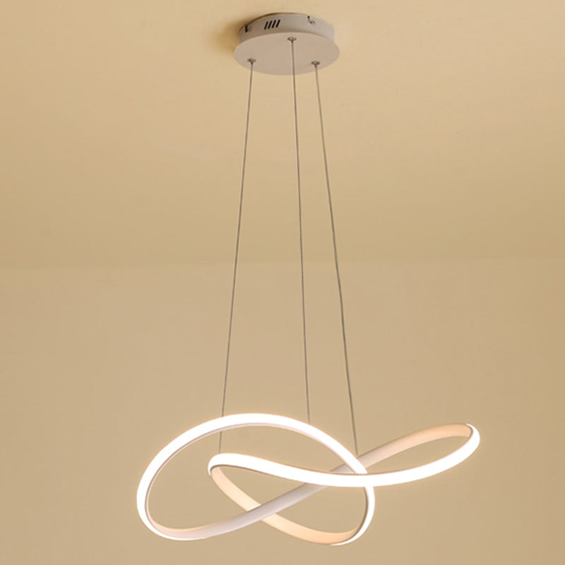 2 Color Optional Twisting Metal Pendant Lamp Simplicity LED Chandelier Light for Office